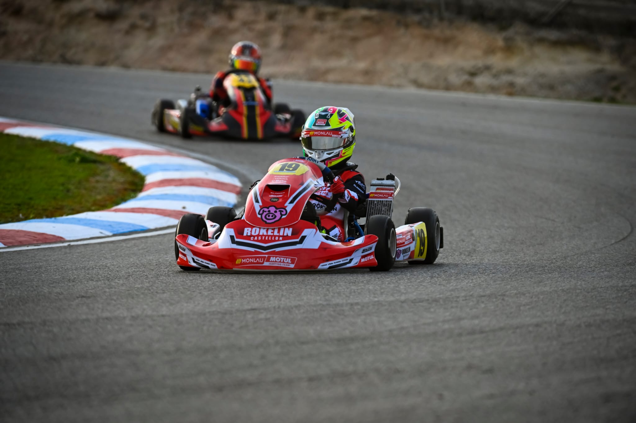 Sergio Barreda en acción en el kart