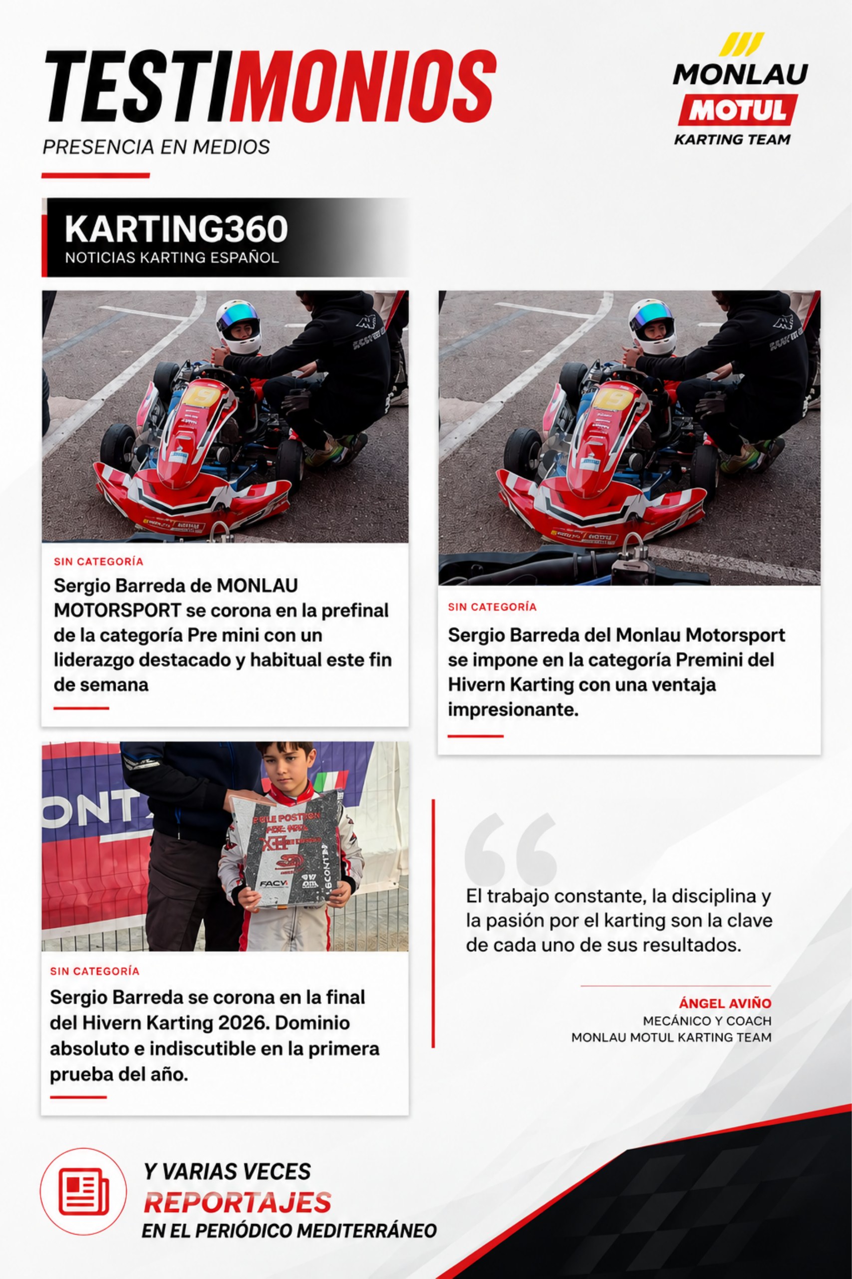 Testimonios y presencia en medios